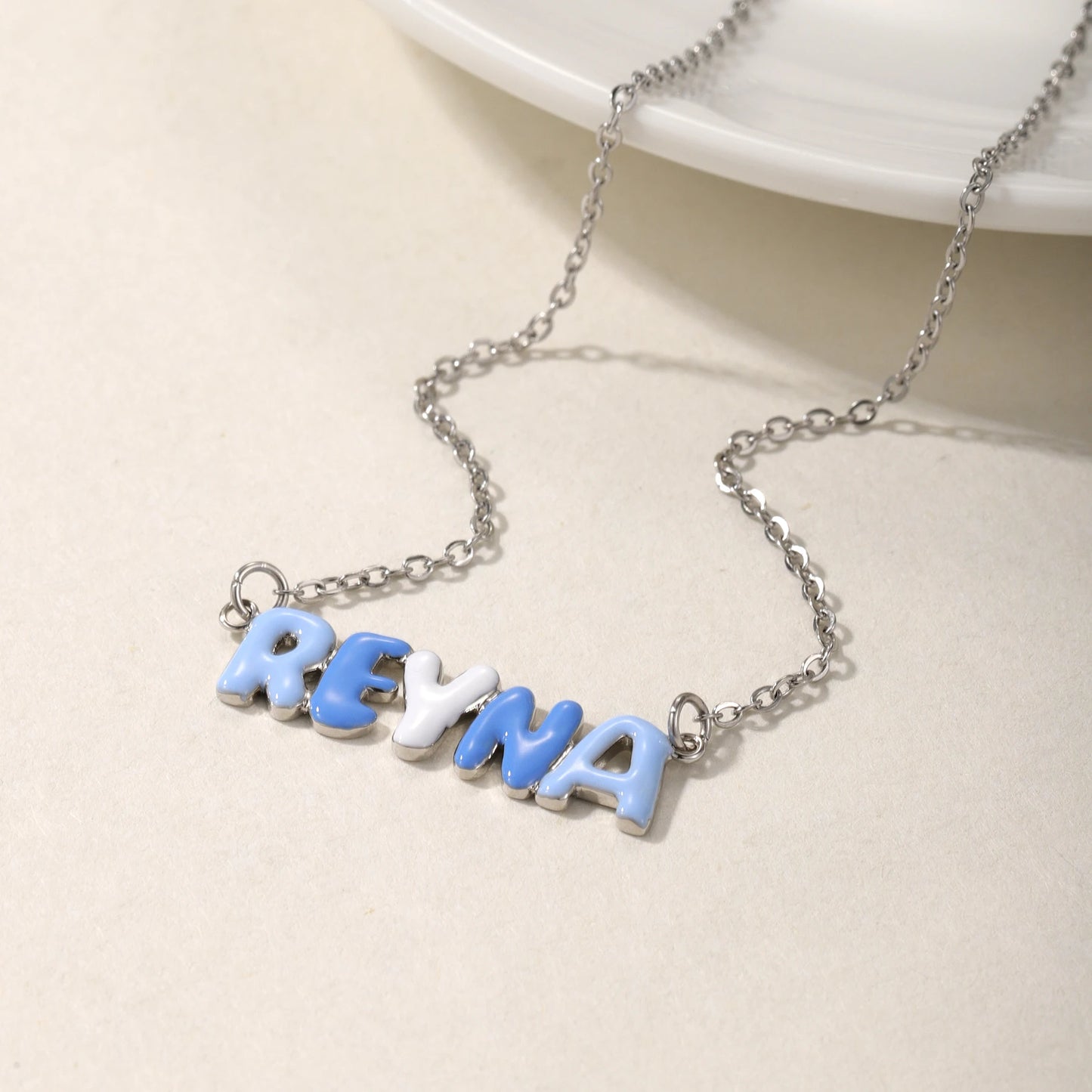RAINBOWCHAIN - 304L Stainless Steel Custom Colorful Name Necklace