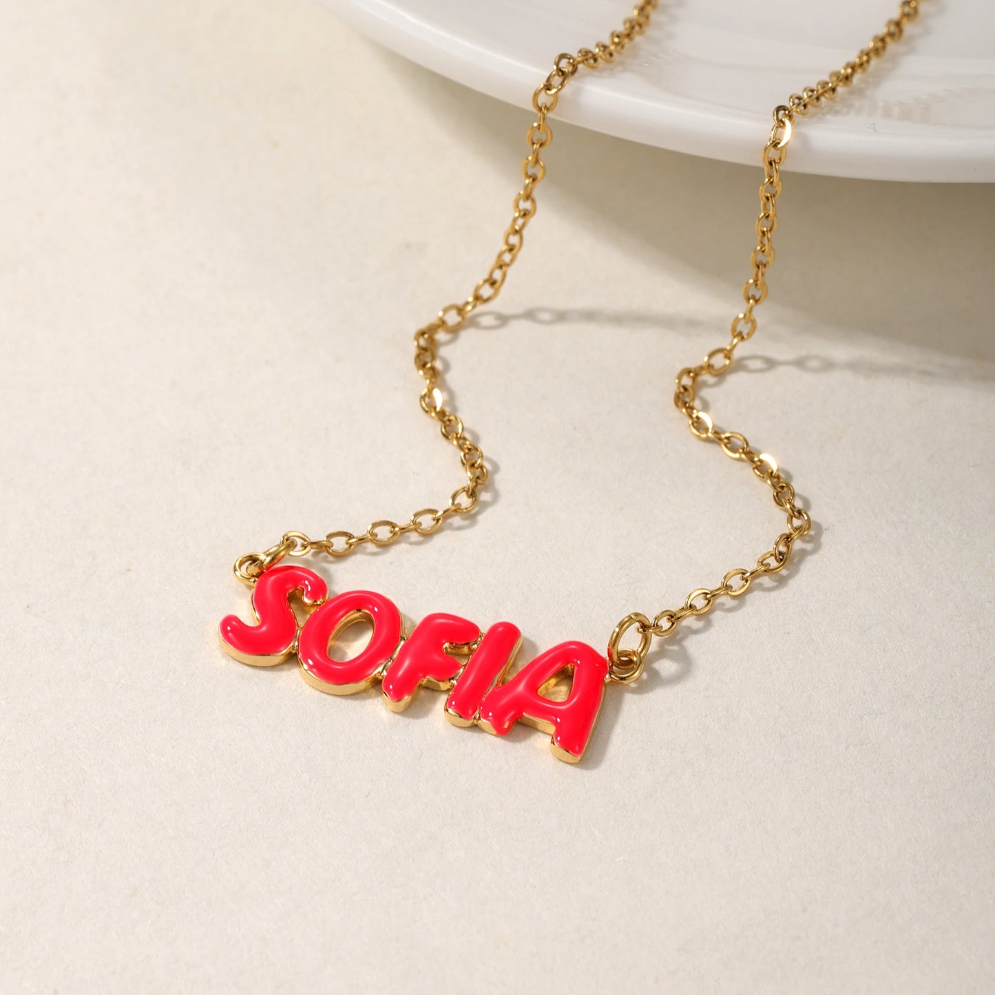 RAINBOWCHAIN - 304L Stainless Steel Custom Colorful Name Necklace