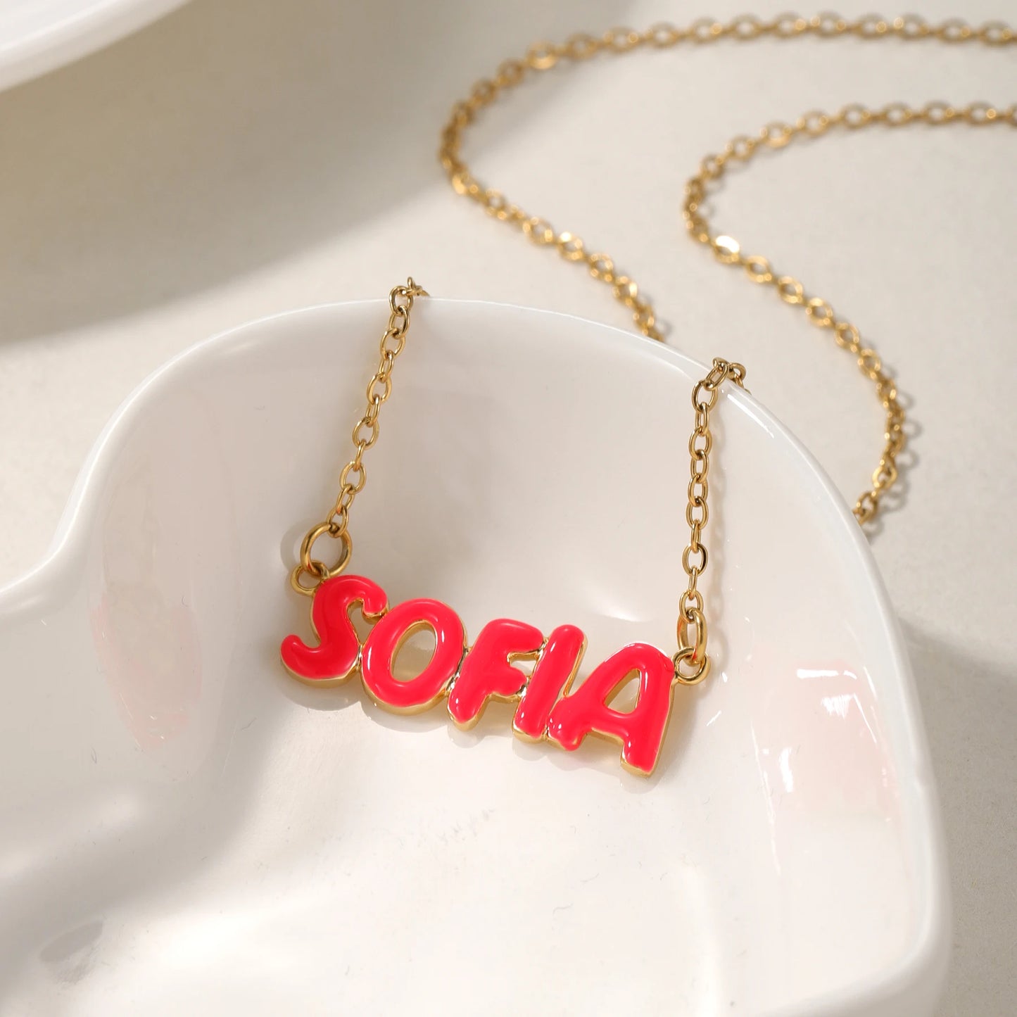 RAINBOWCHAIN - 304L Stainless Steel Custom Colorful Name Necklace