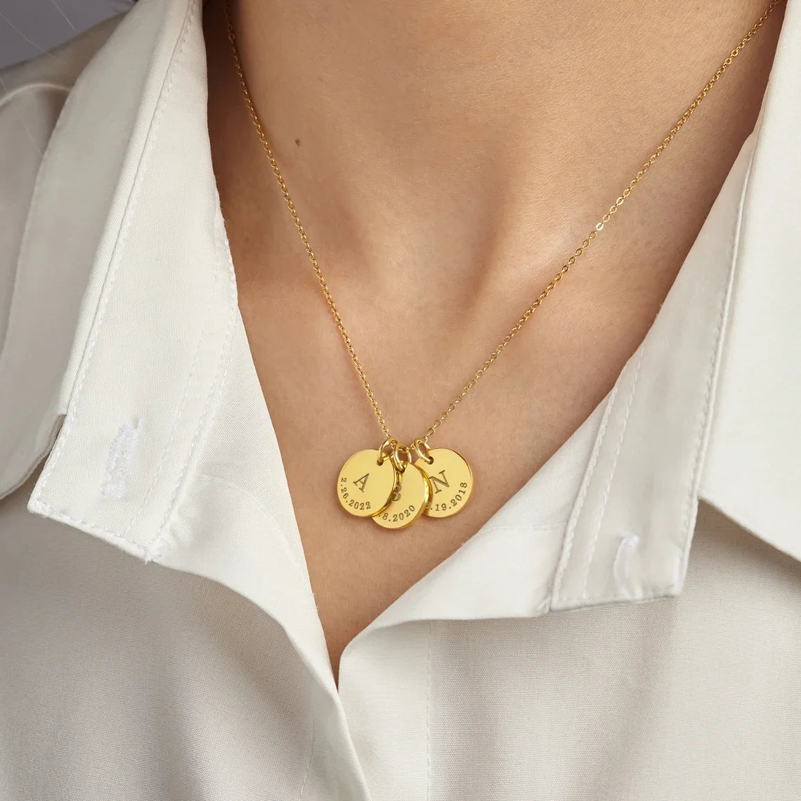 LUMI - Personalized Gold-Plated Initial Disc Necklace
