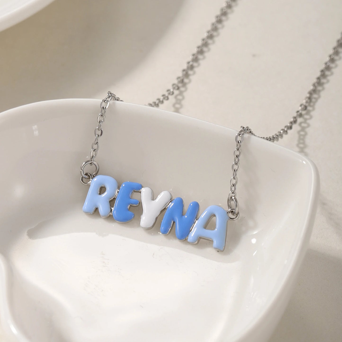 RAINBOWCHAIN - 304L Stainless Steel Custom Colorful Name Necklace