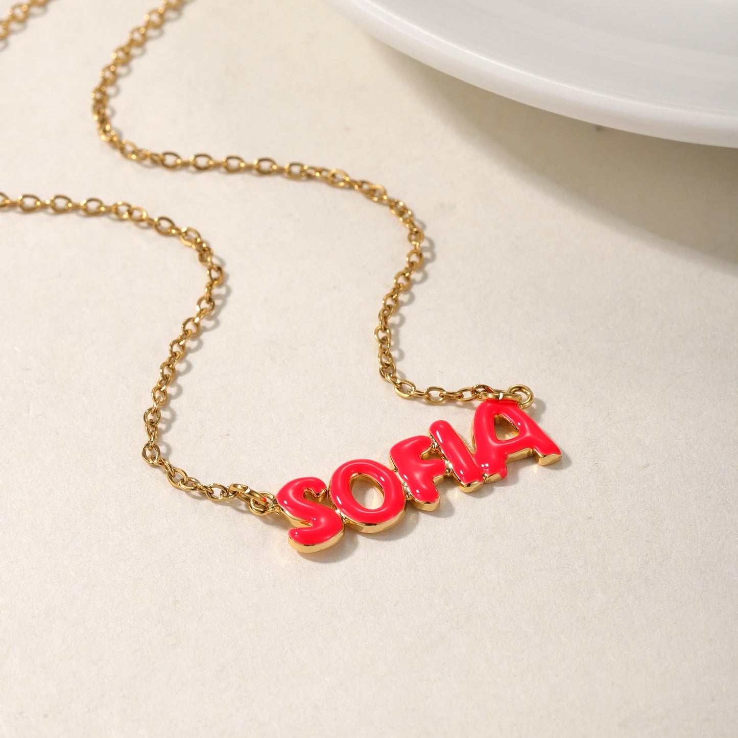 RAINBOWCHAIN - 304L Stainless Steel Custom Colorful Name Necklace