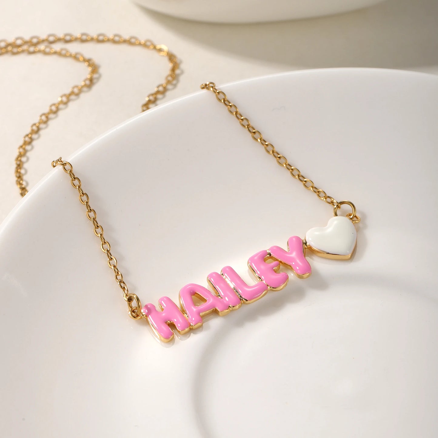 RAINBOWCHAIN - 304L Stainless Steel Custom Colorful Name Necklace