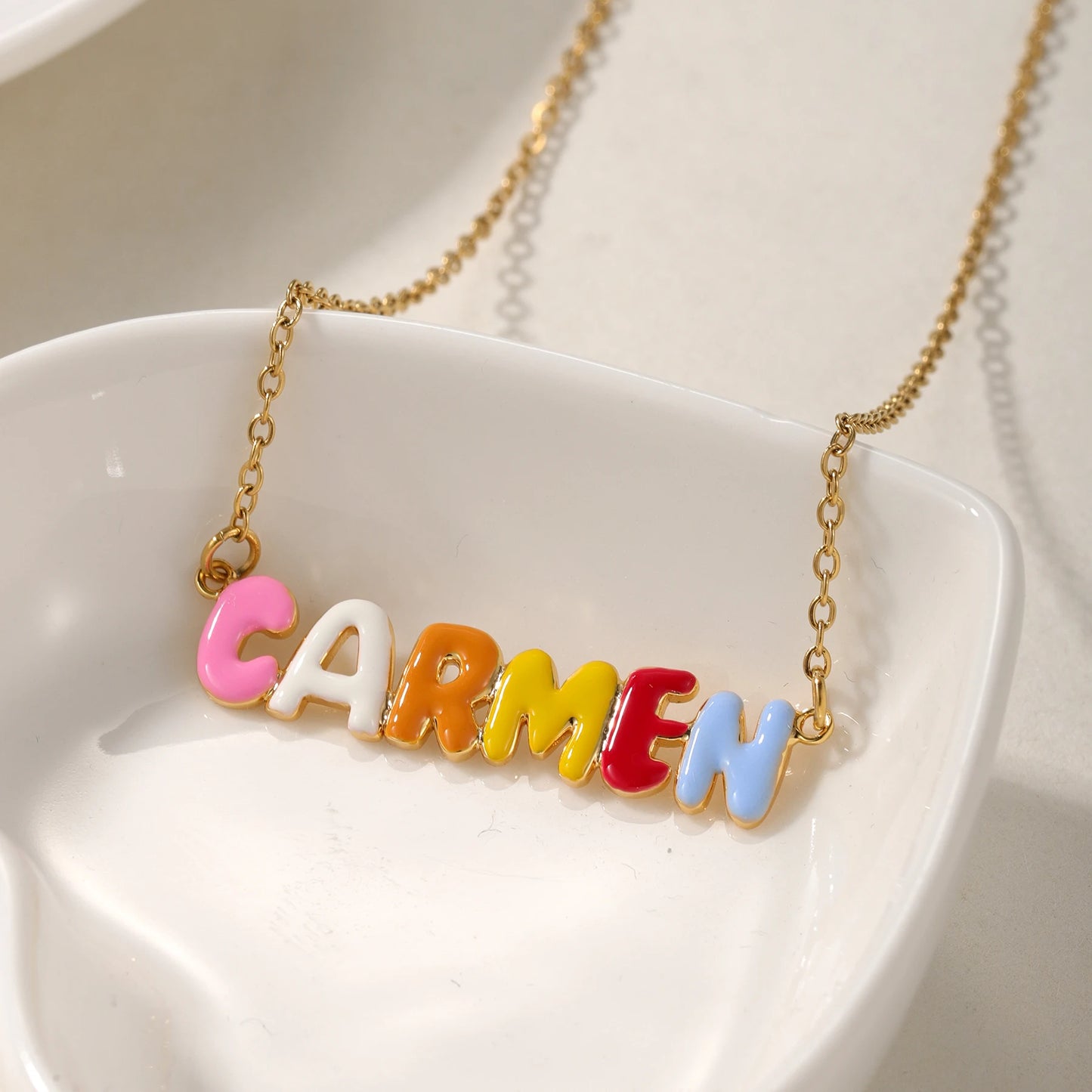 RAINBOWCHAIN - 304L Stainless Steel Custom Colorful Name Necklace