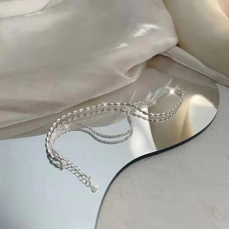 NOVA - 925 Sterling Silver Double Layered Bracelet Set