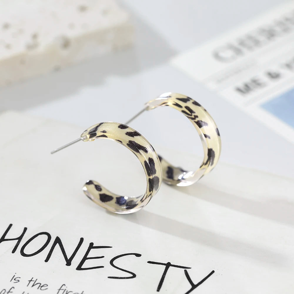 WILDCAT - Acrylic Leopard Hoop Earrings
