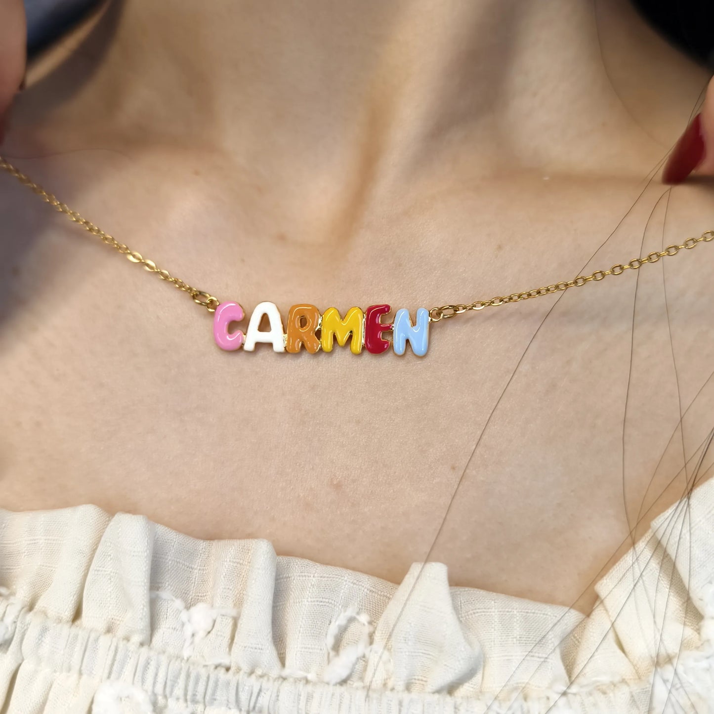 RAINBOWCHAIN - 304L Stainless Steel Custom Colorful Name Necklace