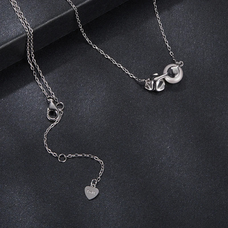 SERENA - 0.5ct Moissanite & Pearl Sterling Silver Necklace