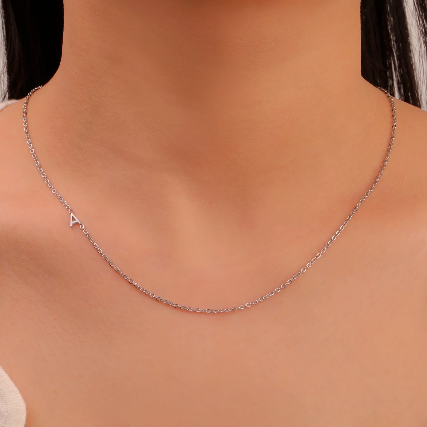 ASTRA - Minimalist Custom Stainless Steel 18k Gold Plated Initial Necklace