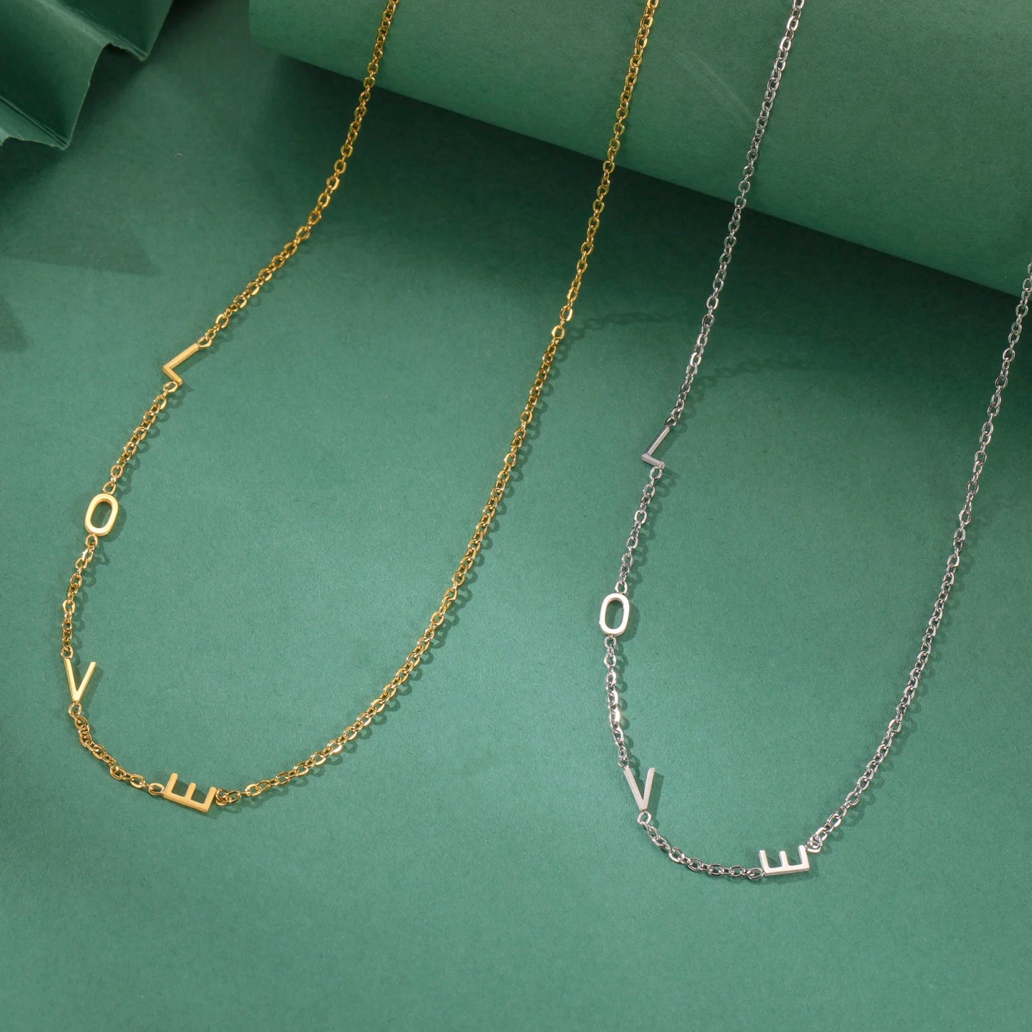 ASTRA - Minimalist Custom Stainless Steel 18k Gold Plated Initial Necklace