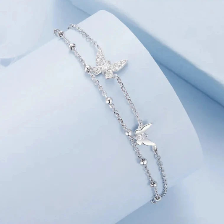 PAPILLON - Double-Layer Butterfly Bracelet in 925 Sterling Silver