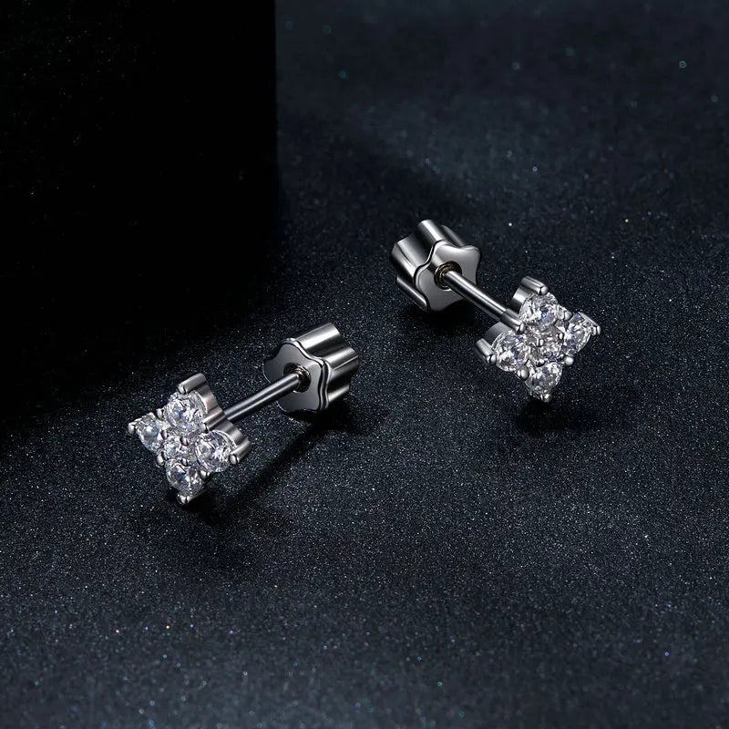 ELYRA - Sterling Silver Moissanite Cluster Stud Earrings