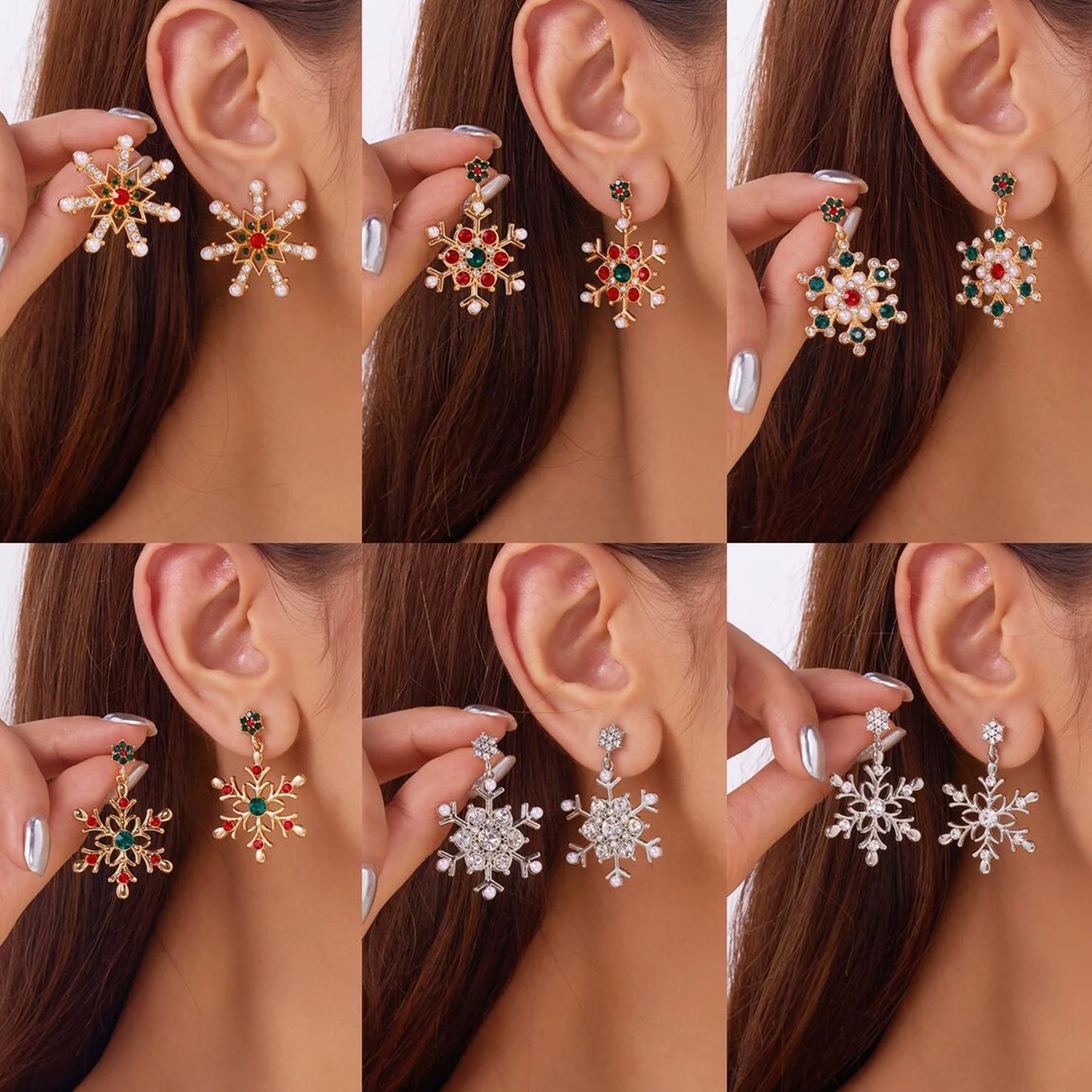 WINTER BLOOM - Crystal Snowflake Statement Earrings