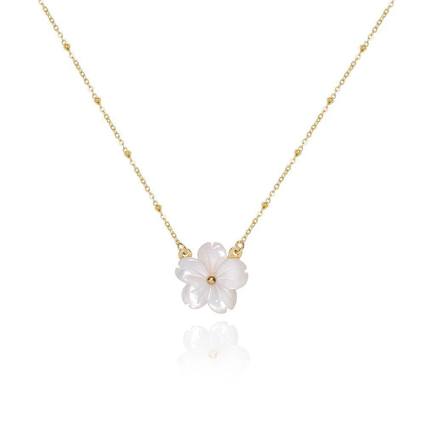 BLOSSOM - 316L Stainless Steel Seashell Flower Necklace