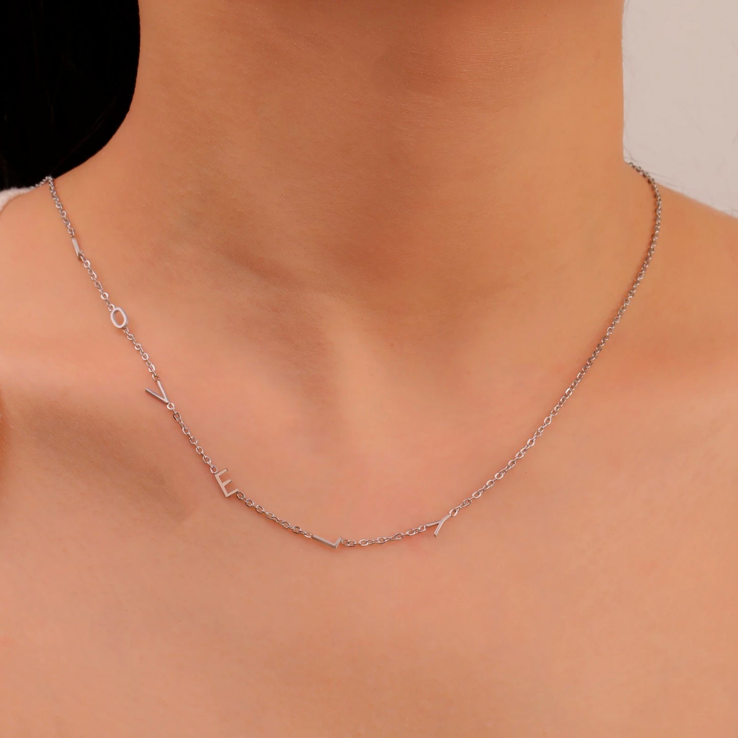 ASTRA - Minimalist Custom Stainless Steel 18k Gold Plated Initial Necklace