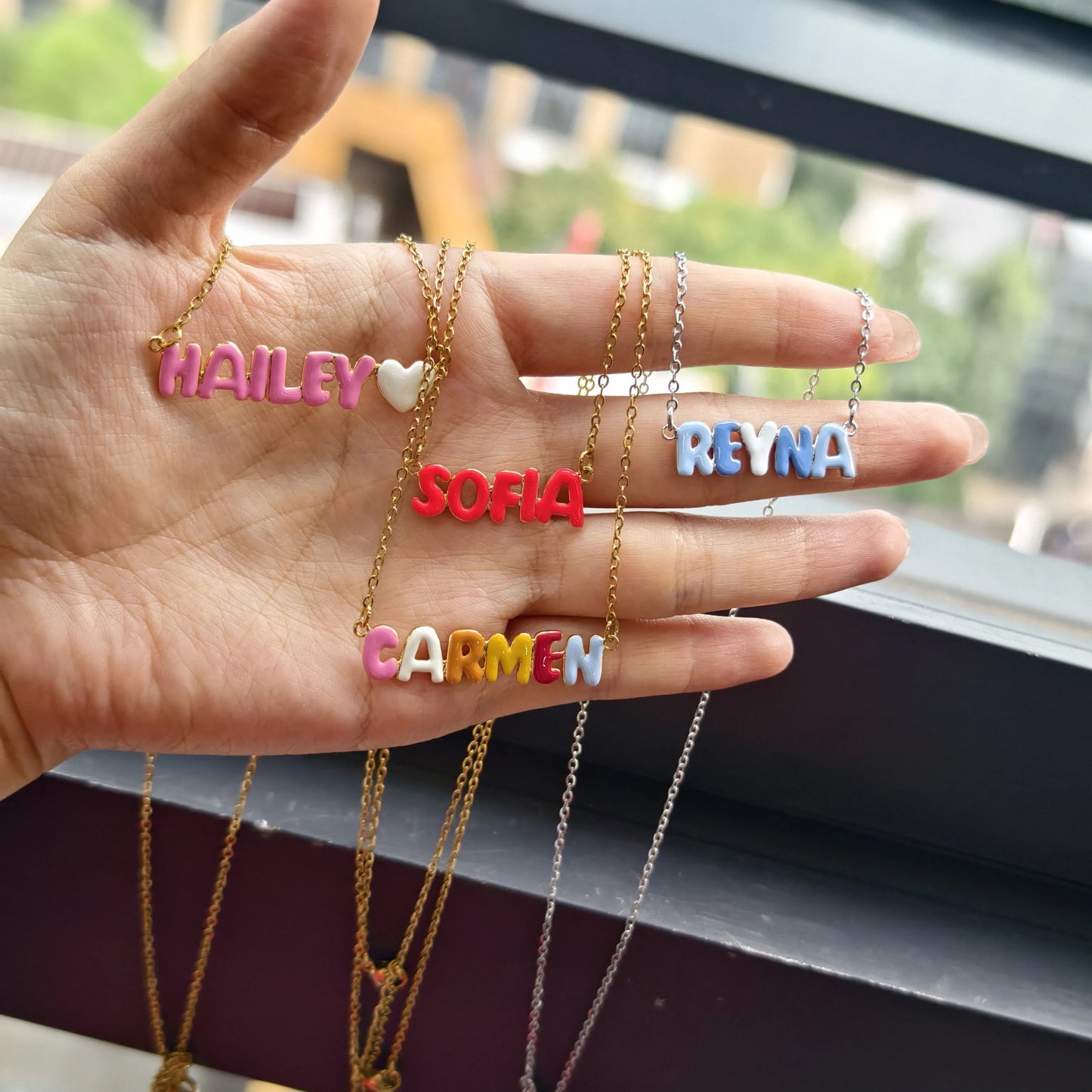RAINBOWCHAIN - 304L Stainless Steel Custom Colorful Name Necklace