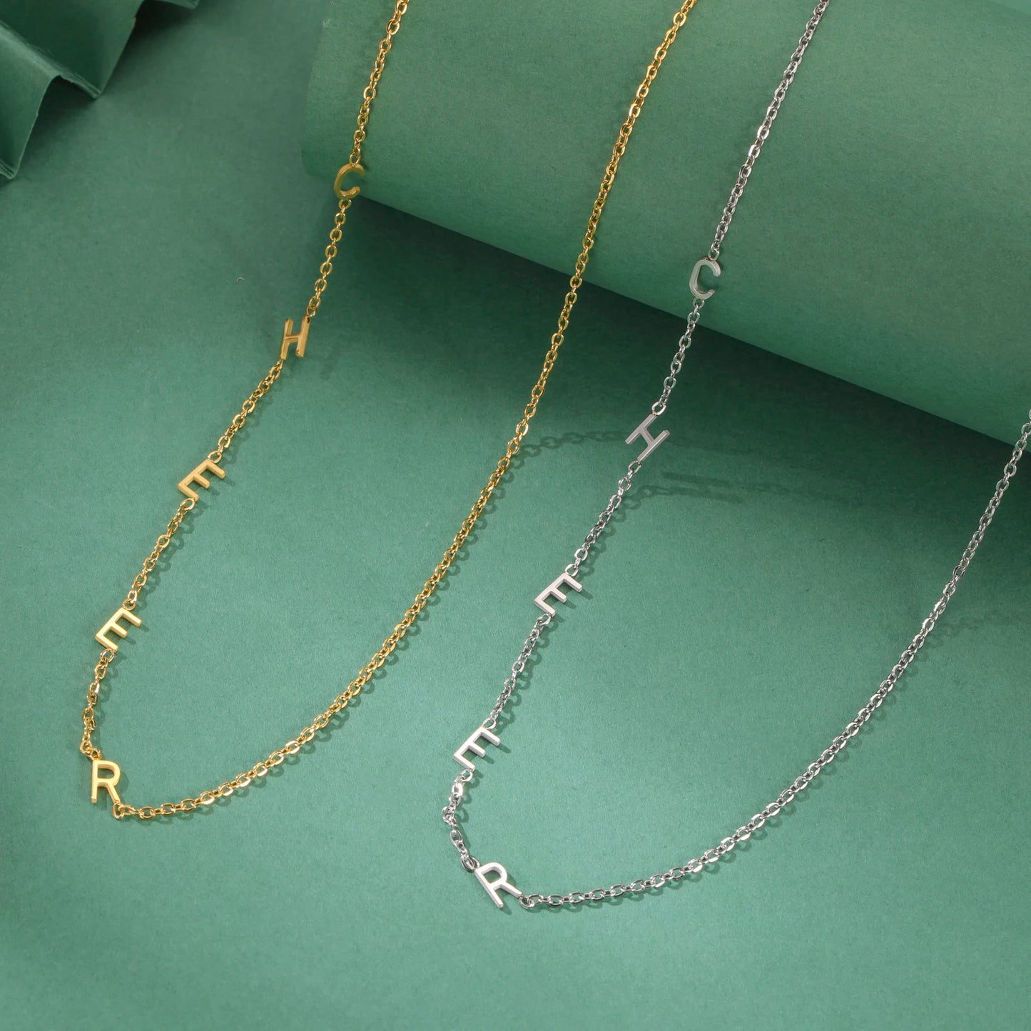 ASTRA - Minimalist Custom Stainless Steel 18k Gold Plated Initial Necklace