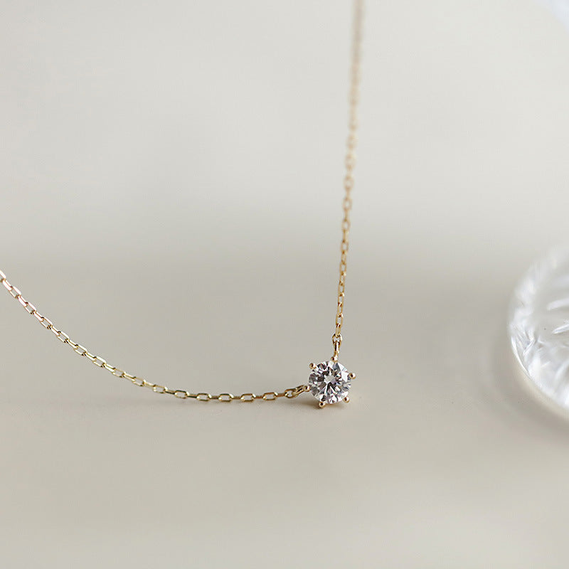 LUMINAIRE - Dainty Silver and Gold Solitaire Necklace
