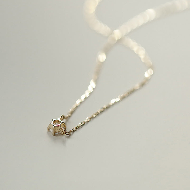 LUMINAIRE - Dainty Silver and Gold Solitaire Necklace