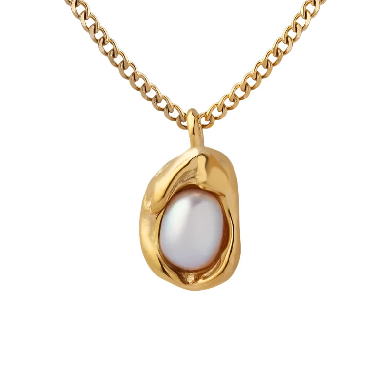 ORABELLE - 18K Gold-Plated Pearl Pendant Necklace