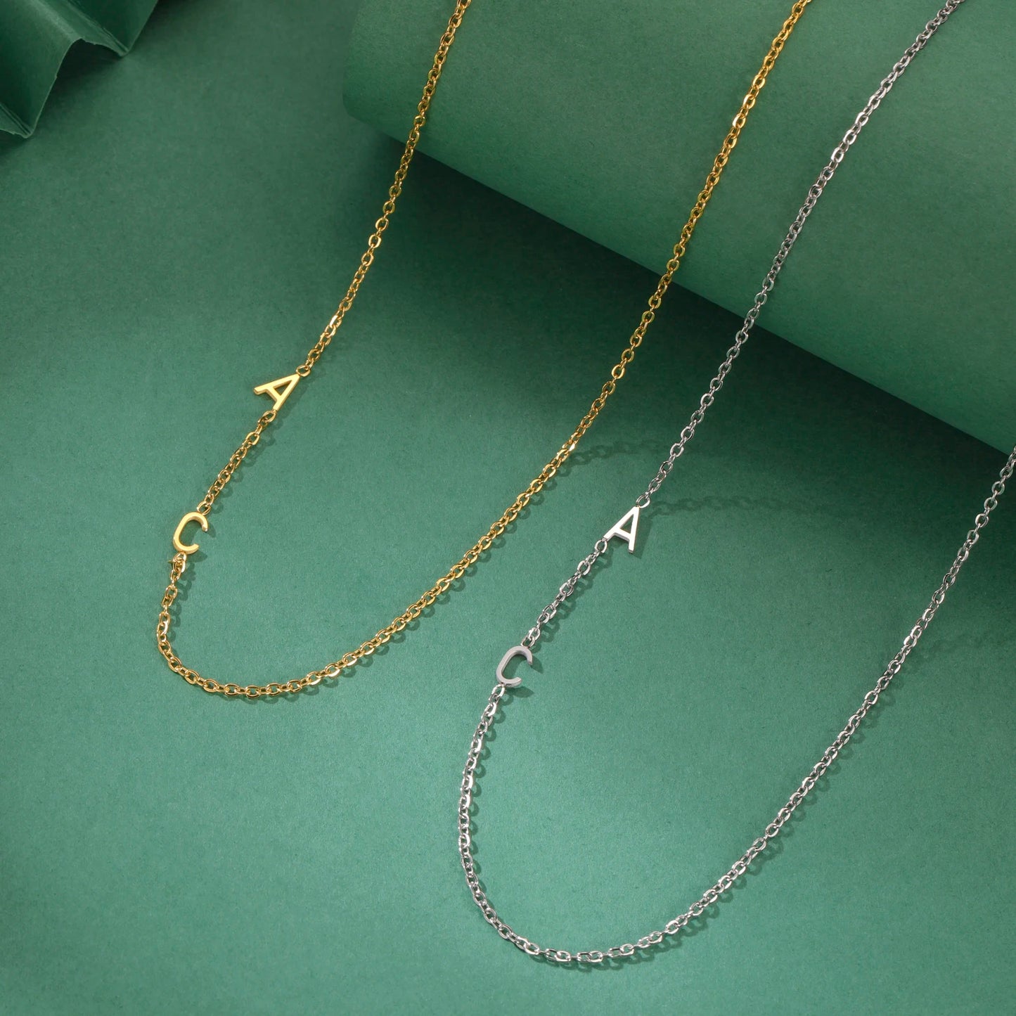ASTRA - Minimalist Custom Stainless Steel 18k Gold Plated Initial Necklace