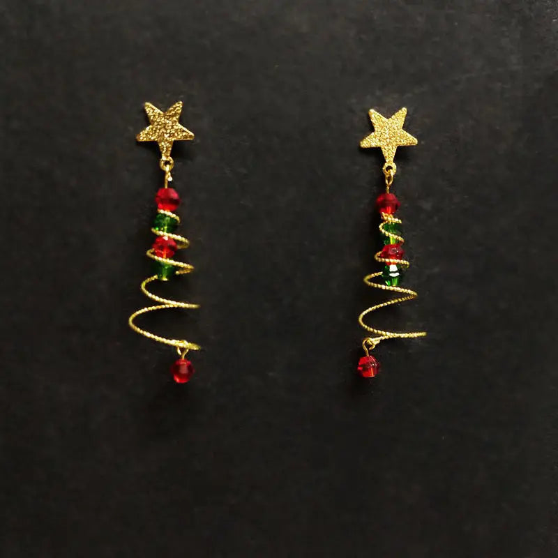 TINSEL - Festive Christmas Tree Drop Earrings