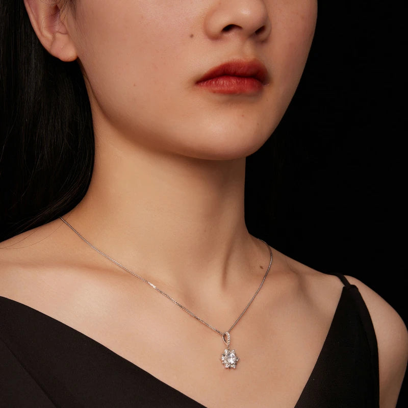 ASTRID - Sterling Silver Starburst Moissanite Pendant Necklace