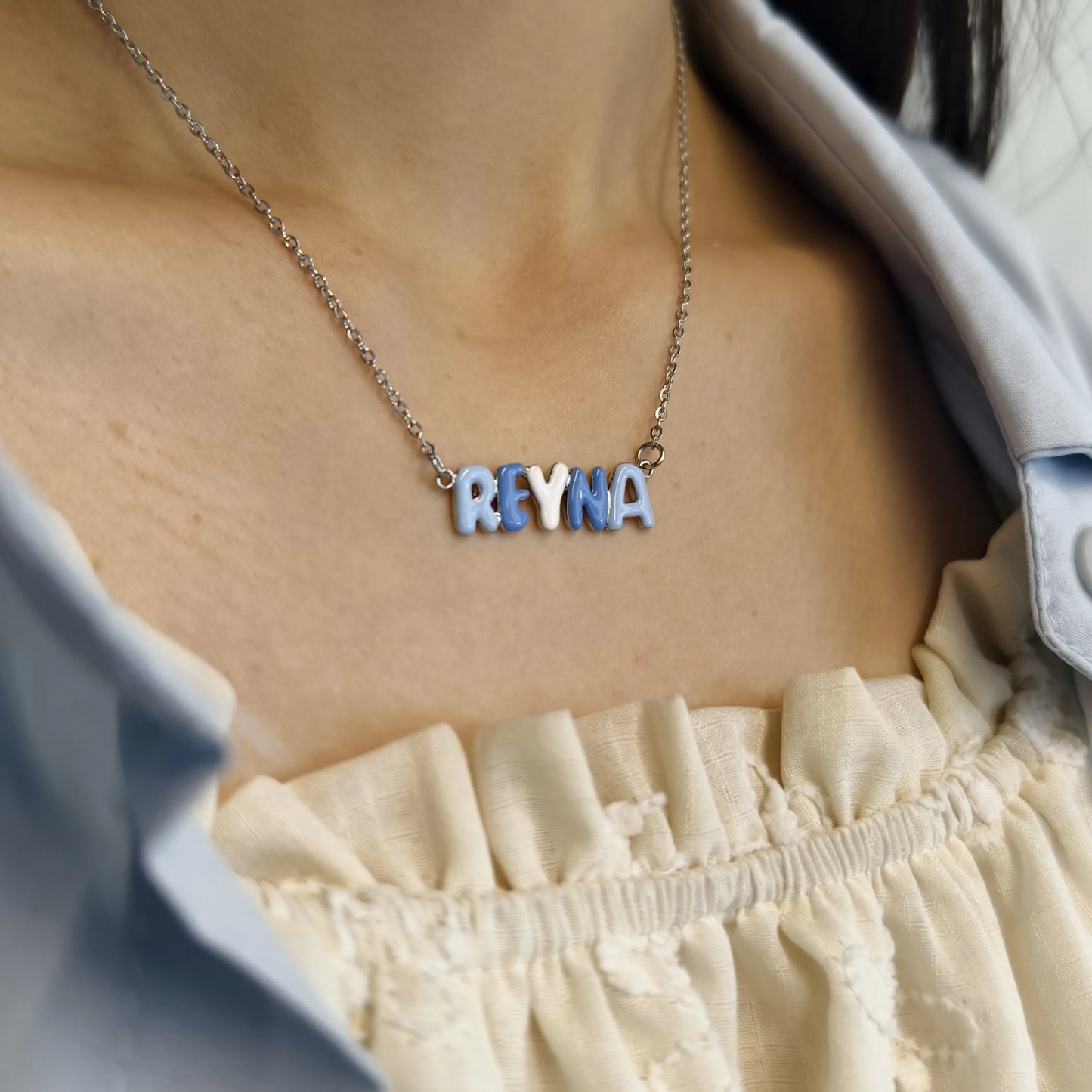 RAINBOWCHAIN - 304L Stainless Steel Custom Colorful Name Necklace