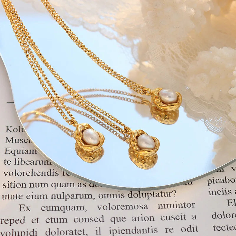 ORABELLE - 18K Gold-Plated Pearl Pendant Necklace