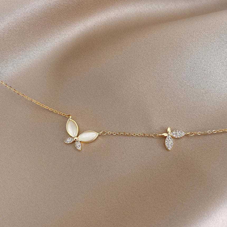 AURORA - Gold-Plated Crystal Butterfly Necklace