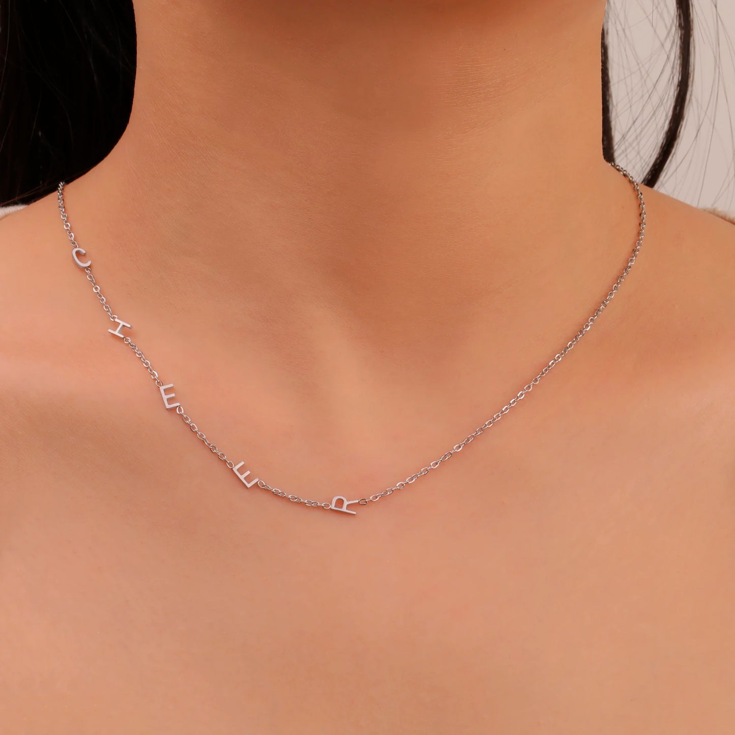 ASTRA - Minimalist Custom Stainless Steel 18k Gold Plated Initial Necklace