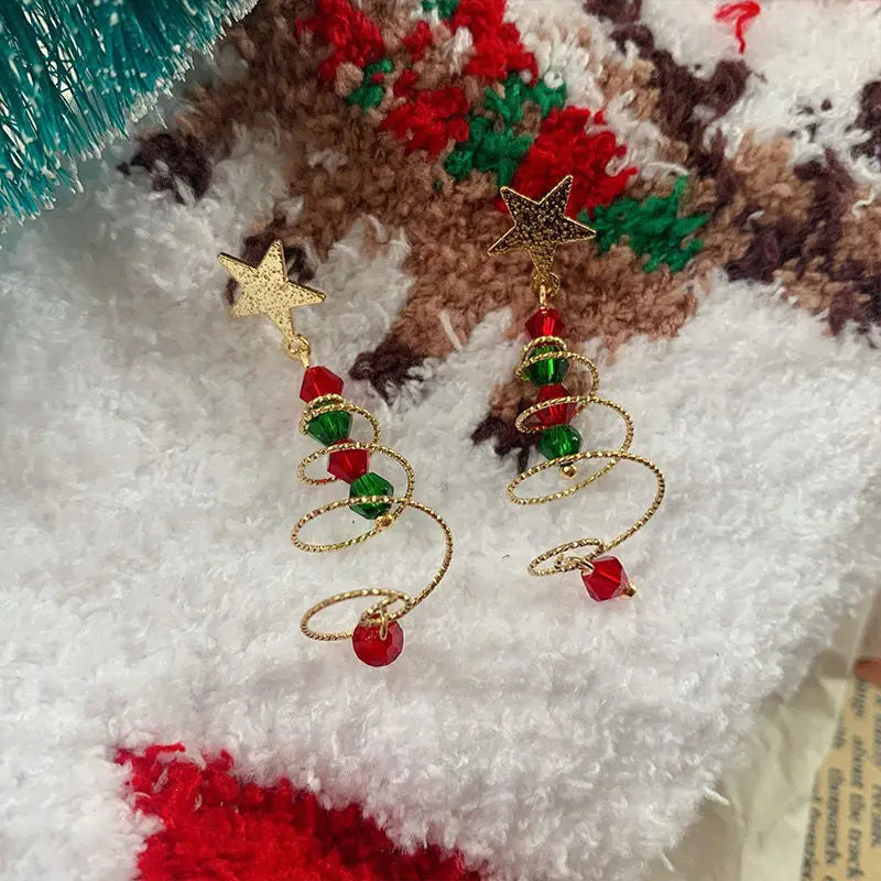 TINSEL - Festive Christmas Tree Drop Earrings