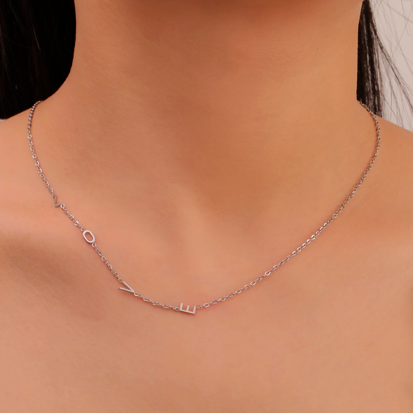 ASTRA - Minimalist Custom Stainless Steel 18k Gold Plated Initial Necklace