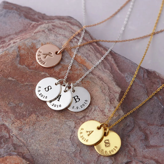 LUMI - Personalized Gold-Plated Initial Disc Necklace