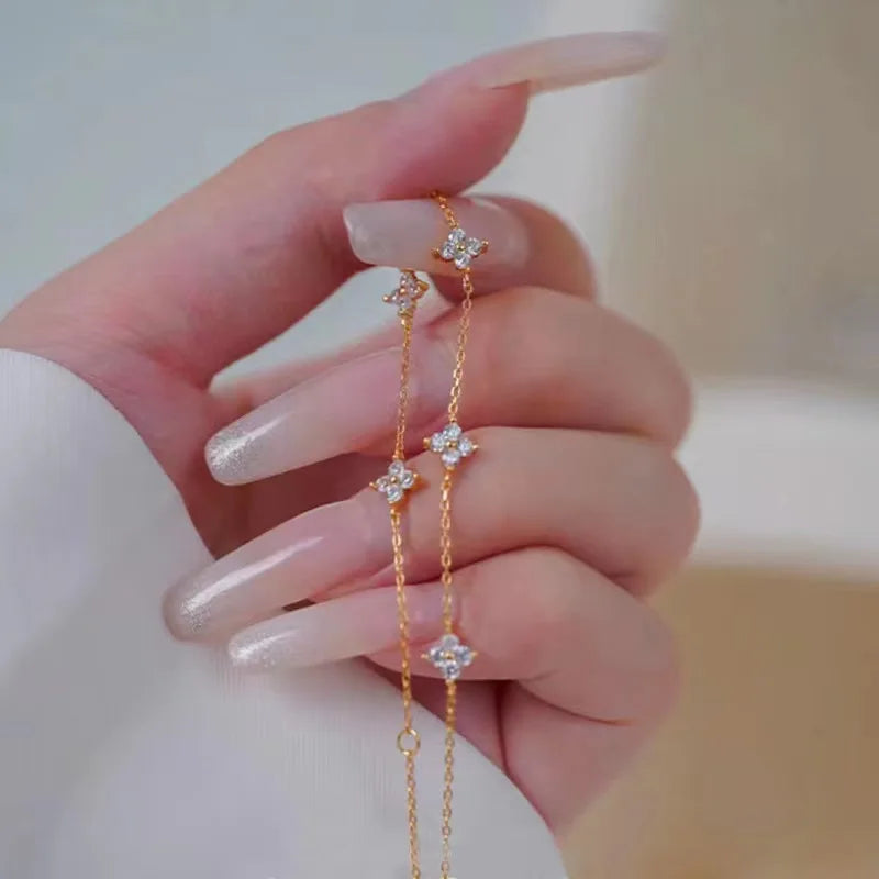 GARDENIA - 18K Gold-Plated Sterling Silver Floral Bracelet