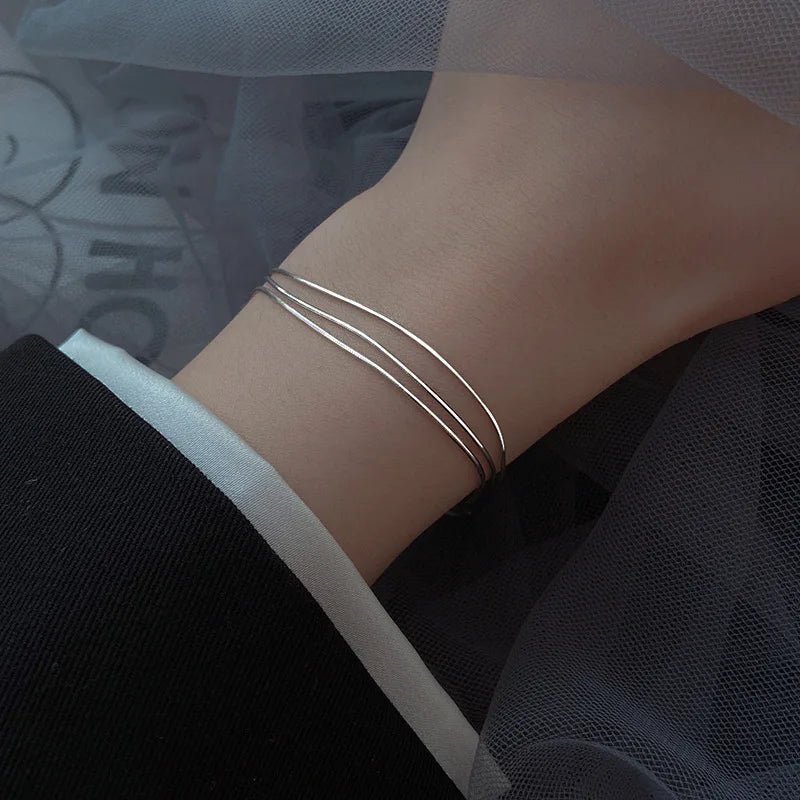 VELO - Minimalist 925 Sterling Silver Layered Bracelet