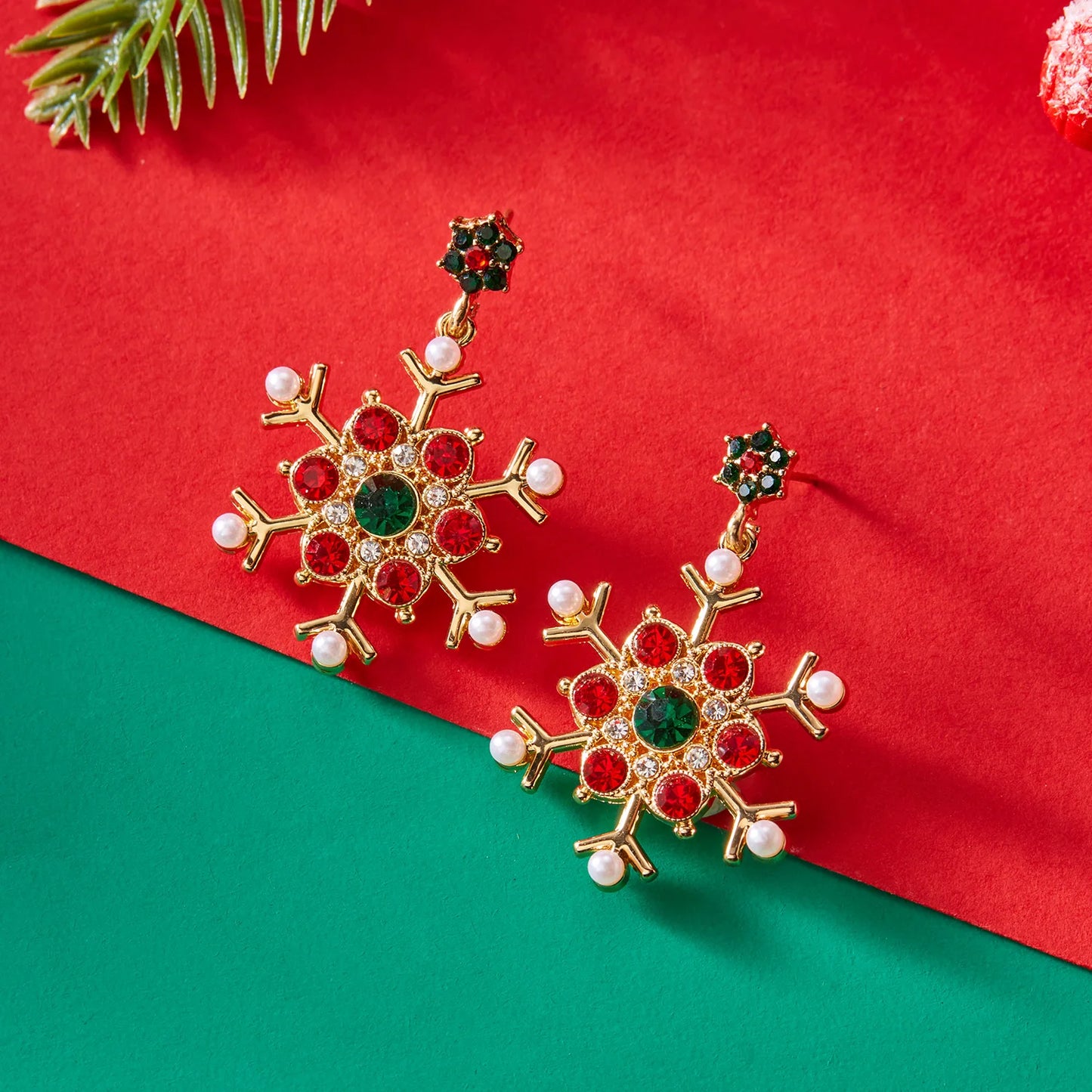 WINTER BLOOM - Crystal Snowflake Statement Earrings