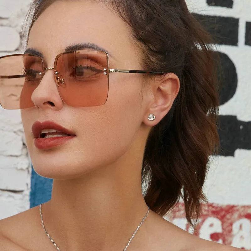 CELESTE - Halo Moissanite Sterling Silver Stud Earrings