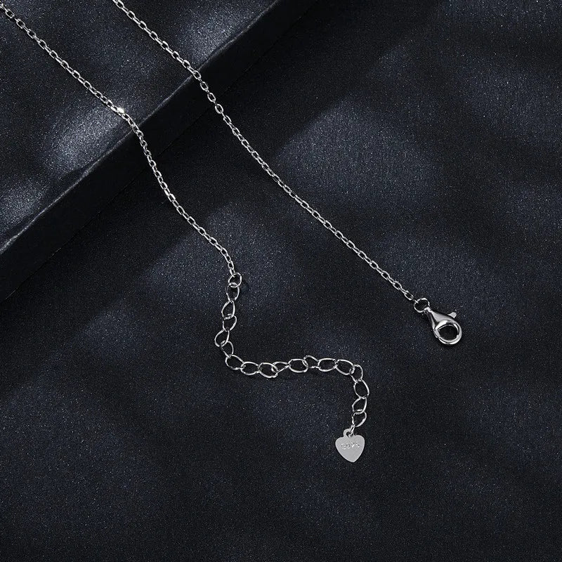 EMERIE - 925 Sterling Silver Halo Green Gem Pendant Necklace