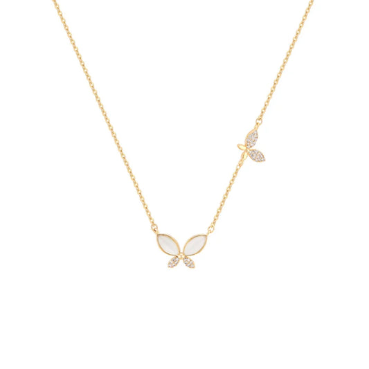 AURORA - Gold-Plated Crystal Butterfly Necklace