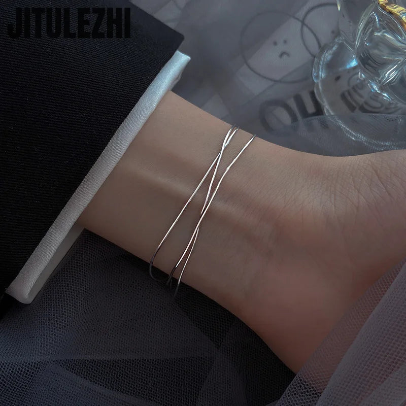 VELO - Minimalist 925 Sterling Silver Layered Bracelet