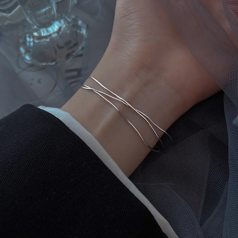 VELO - Minimalist 925 Sterling Silver Layered Bracelet
