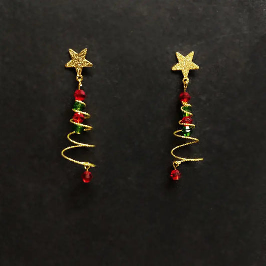 TINSEL - Festive Christmas Tree Drop Earrings